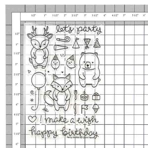 Lawn Fawn Party Animal Stamp Set <span style="color:red;">Blemished</span> class=