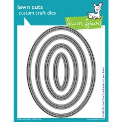 Lawn Fawn Small Stitched Oval Stackables Lawn Cuts