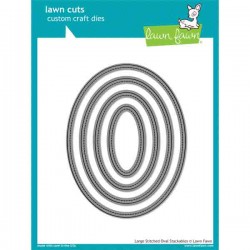 Lawn Fawn Large Stitched Oval Stackables Lawn Cuts