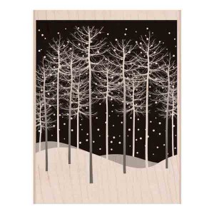 Hero Arts Winter Trees Scene Stamp