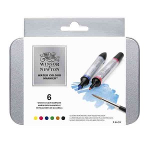 Winsor & Newton Watercolor Marker Set, 6 colors