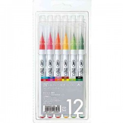 Zig Clean Color Real Brush Marker, 12 color set