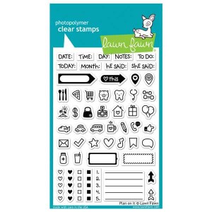 Lawn Fawn Plan On It Stamp Set <span style="color:red;">Blemished</span>