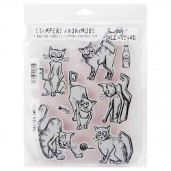 Stampers Anonymous Tim Holtz Crazy Cats Stamp Set