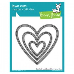 Lawn Fawn Stitched Heart Stackables Lawn Cuts