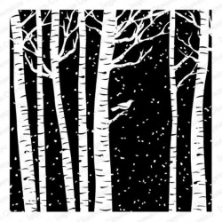Impression Obsession Cover-A-Card Birch Trees Stamp