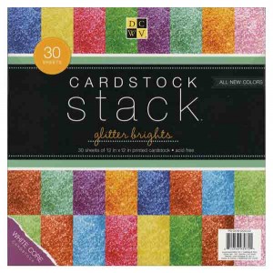 DCWV Glitter Cardstock Stack – 12″ x 12″