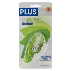 Plus Permanent Vellum Glue Tape Dispenser - 1/3" wide class=