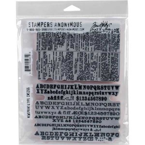 Stampers Anonymous Tim Holtz Newsprint & Type Stamp Set class=