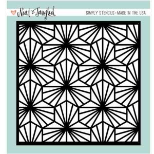 Neat & Tangled Geometric Blooms Stencil