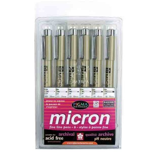 Pigma® Micron® Black Fine Line Design Pen 6-Pack