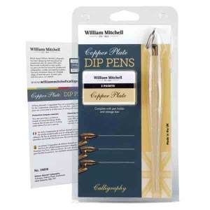 Wm Mitchell Copperplate (Oblique) Dip Pen Set class=