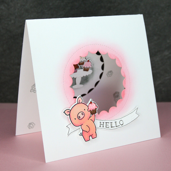 This little piggy card side angle