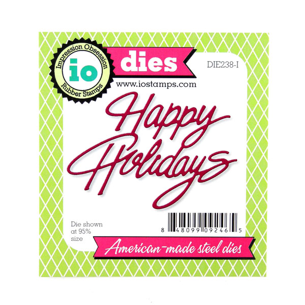 Happy Holidays American made Steel Dies by Impression Obsession DIE238-I New