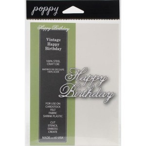 Poppystamps Vintage Happy Birthday Craft Die class=