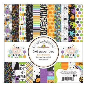 Doodlebug Boos & Brews Double-Sided Paper Pad – 6″X6″