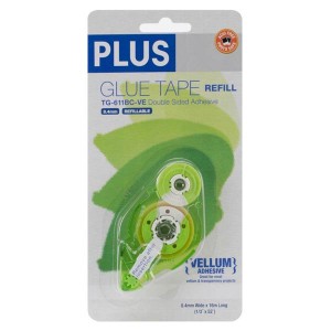 Plus Permanent Vellum Glue Tape Refill - 1/3" wide