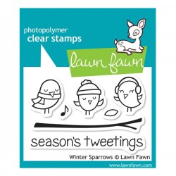 Lawn Fawn Winter Sparrows Stamp Set