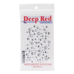 Deep Red Water Droplets Cling Stamp class=