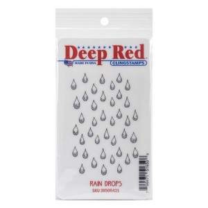Deep Red Rain Drops Cling Stamp class=