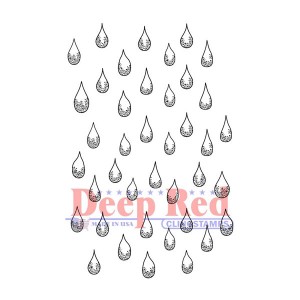 Deep Red Rain Drops Cling Stamp