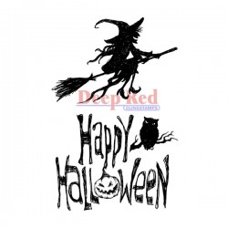 Deep Red Halloween Witch Cling Stamp