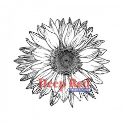 Deep Red Large Sunflower Rubber Stamps