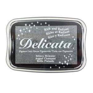 Delicata Pigment Ink Pad - Silvery Shimmer class=