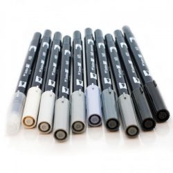 Tombow Dual Brush Pen Set – Grayscale