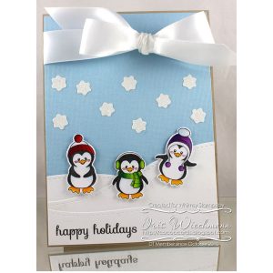 Whimsy Stamps Penguins Winter Adventure Stamp Set class=