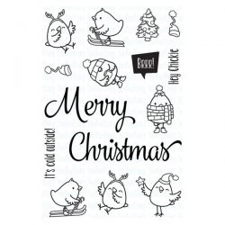 Your Next Stamp Merry Christmas Chickie Stamp Set <span style="color:red;">some yellowing</span>