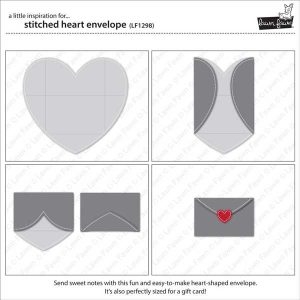 Lawn Fawn Stitched Heart Envelope Lawn Cuts class=