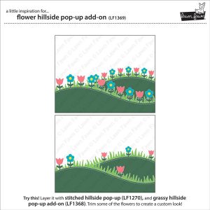 Lawn Fawn Flower Hillside Pop-Up Add On Lawn Cuts class=