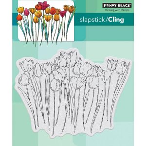 Penny Black Tulip Queue Slapstick Cling Stamp