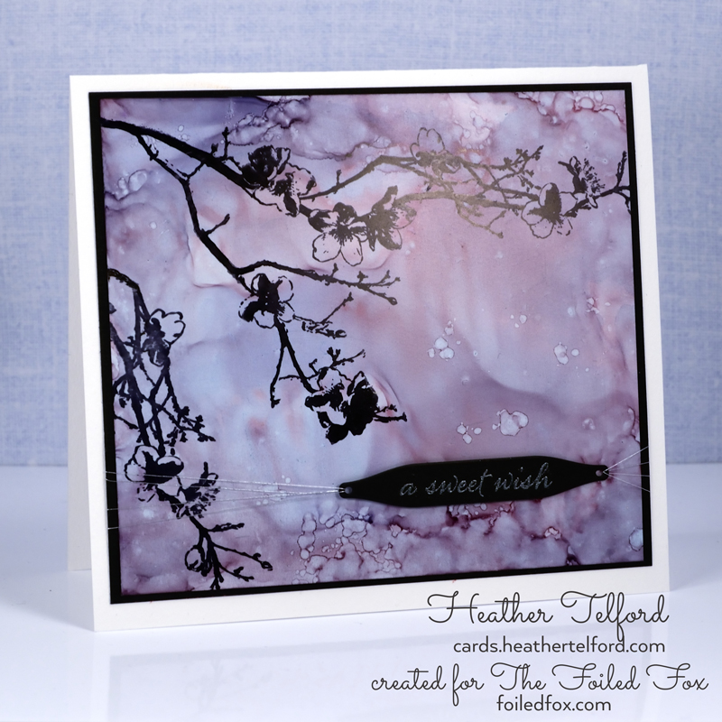 Blossom Silhouette card by Heather Telford, using the Penny Black Moment in Time stamp.