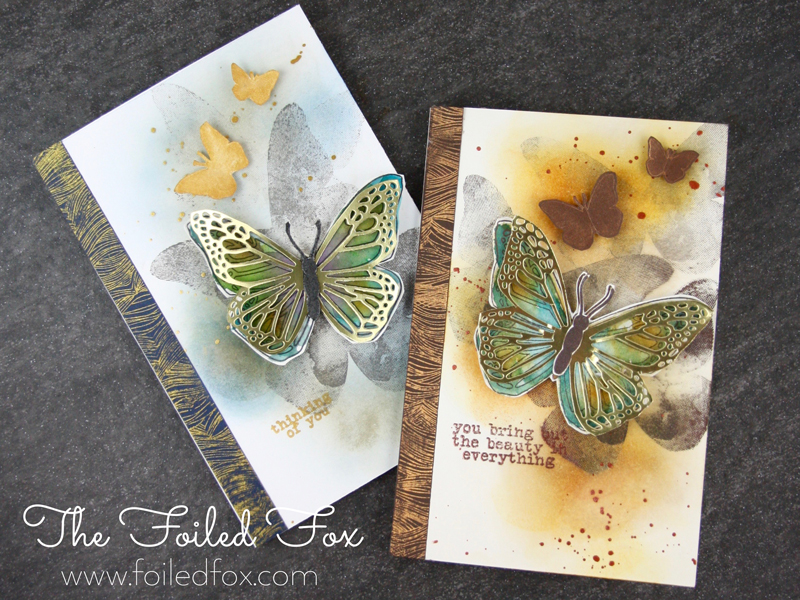 Butterfly Duo cards using Concord & 9th stamps and dies. Created by The Foiled Fox