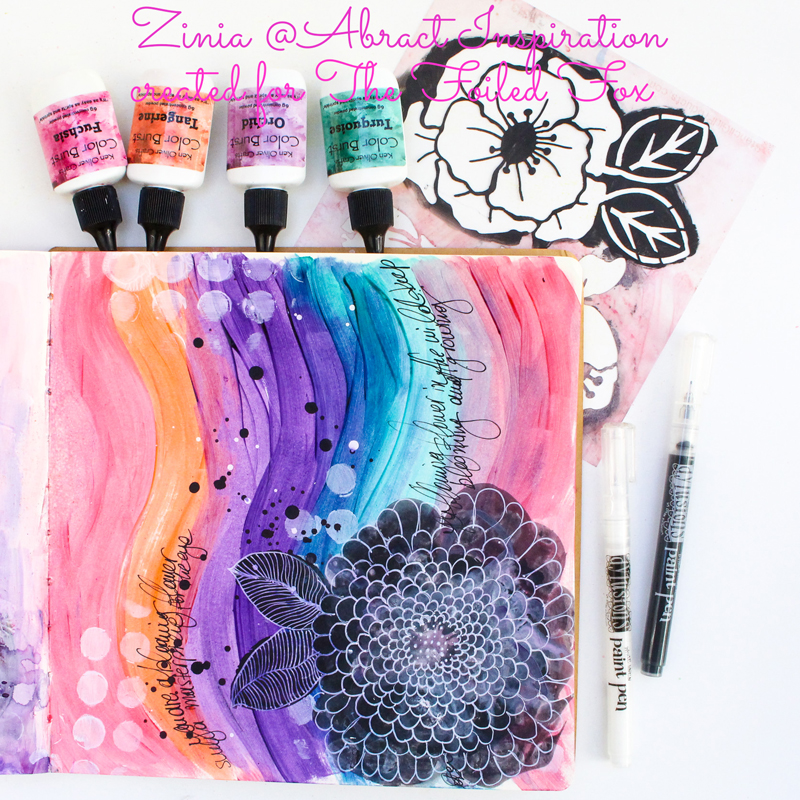 Color Burst & Stencil Fun with Zinia