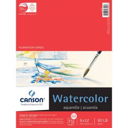Canson 9" x 12" Watercolor Cold Press Paper Pad - 90lb (185g)
