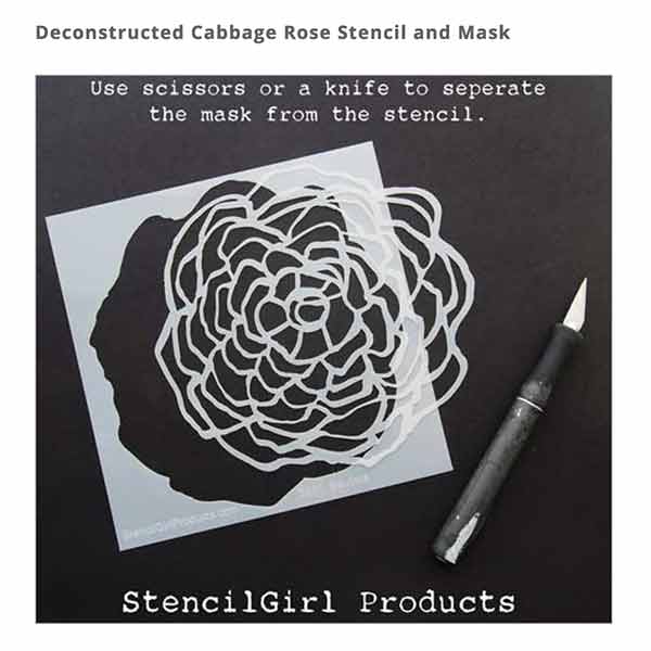 Cabbage Rose Craft Stencil 5.5 X 5.5
