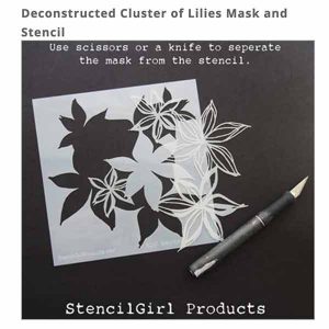 Stencil Girl Deconstructed Cluster of Lilies Mask and Stencil class=