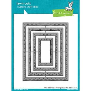 Lawn Fawn Outside In Stitched Scalloped Rectangle Stackables Lawn Cuts