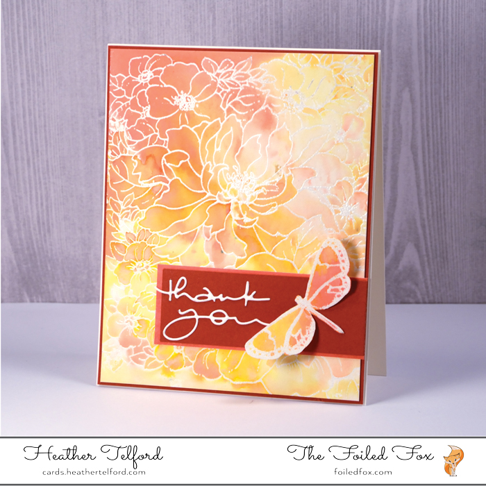 Gorgeous card created by Heather Telford for The Foiled Fox