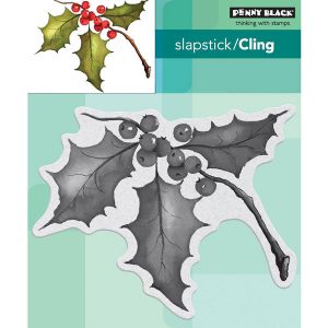 Penny Black Holly Sprig Slapstick/Cling Stamp class=