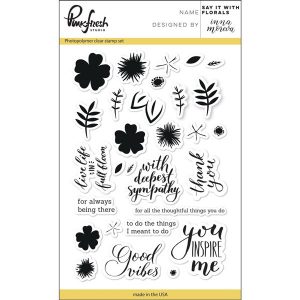 Pinkfresh Studio Say It With Florals Stamp Set class=