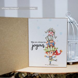 Whimsy Stamps Balancing Elf Stamp class=