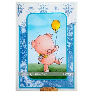 Whimsy Stamps Piggy Birthday Party Stamp class=