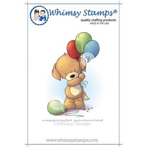 Whimsy Stamps Puppy with Balloons Stamp