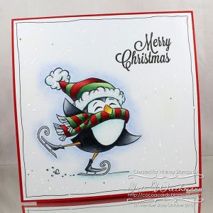 Whimsy Stamps Skating Penguin Stamp class=
