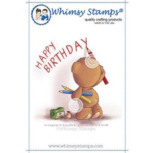 Whimsy Stamps Teddy Birthday Message Stamp