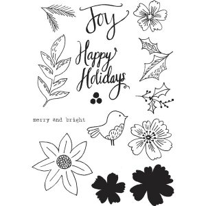 Flora & Fauna Floral Happy Holidays Stamp Set class=